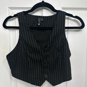 Black Pinstripe Vest